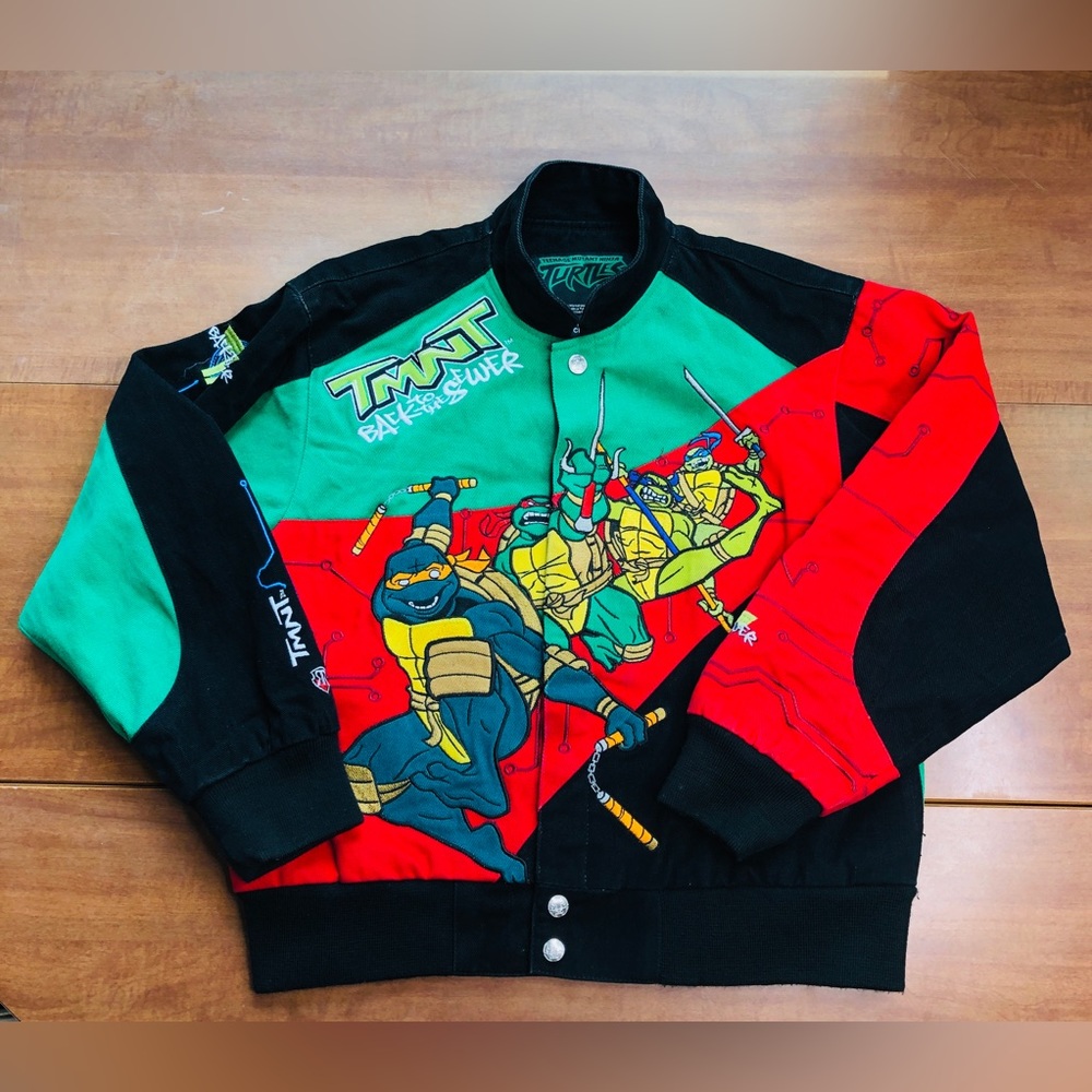 Teenage Mutant Ninja Turtles Back to Sewer Denim Jacket Youth Size Large 2010